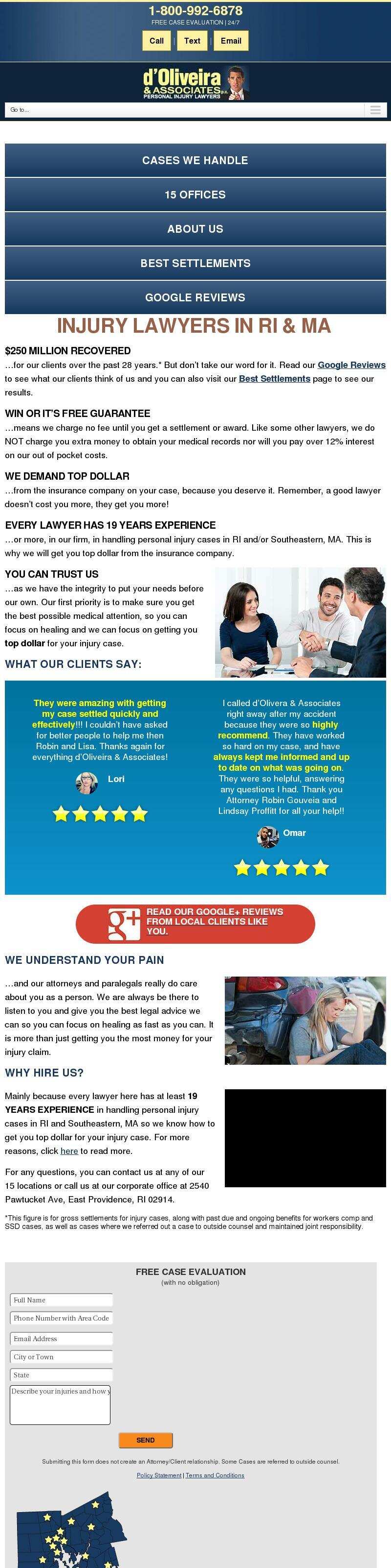 Rhode Island Personal Injury Lawyers | d'Oliveira & Associates -   Lawyers