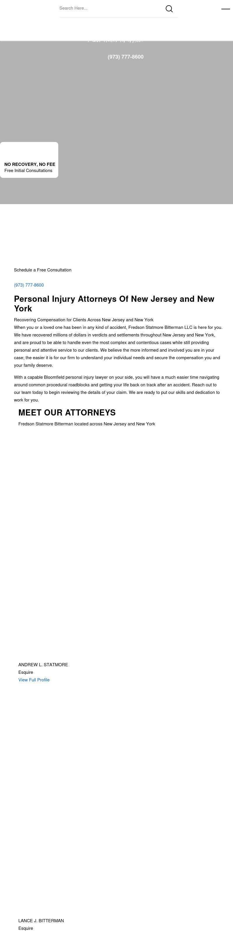 Fredson Statmore Bitterman - Bloomfield NJ Lawyers