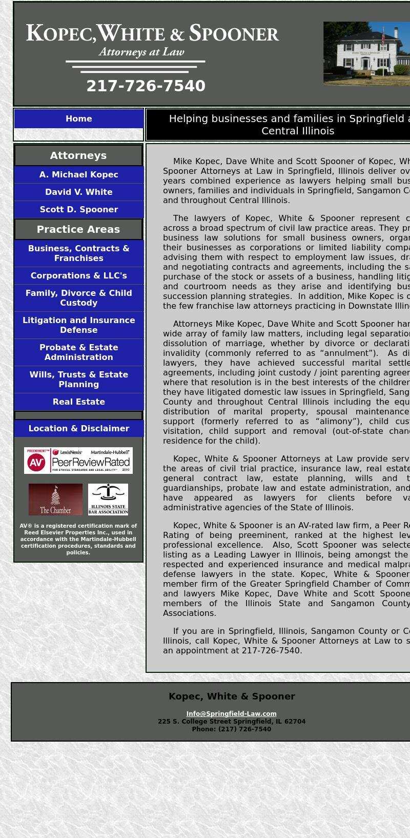 Kopec, White & Spooner - Springfield IL Lawyers