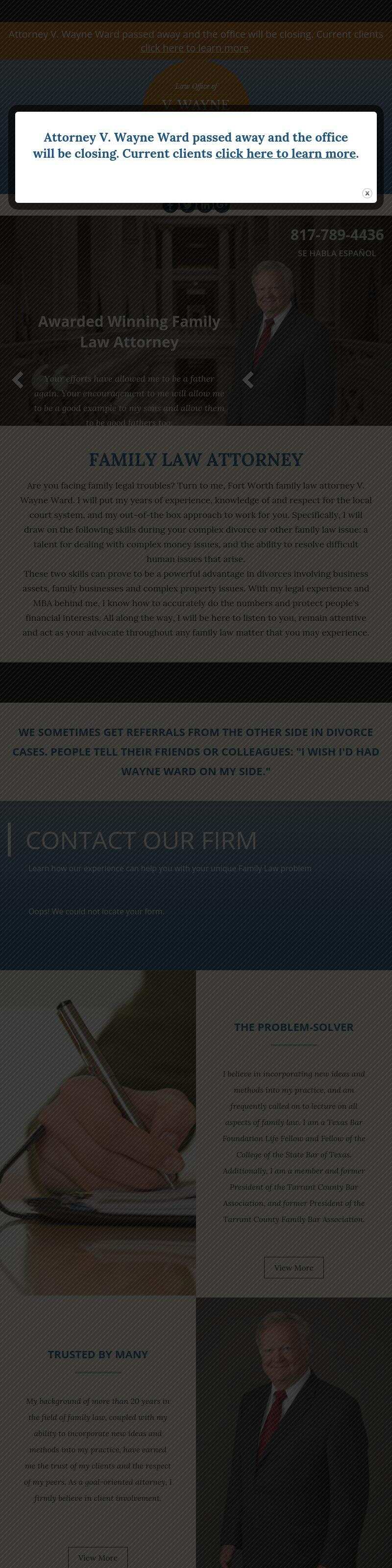 Law Office of V. Wayne Ward - Fort Worth TX Lawyers