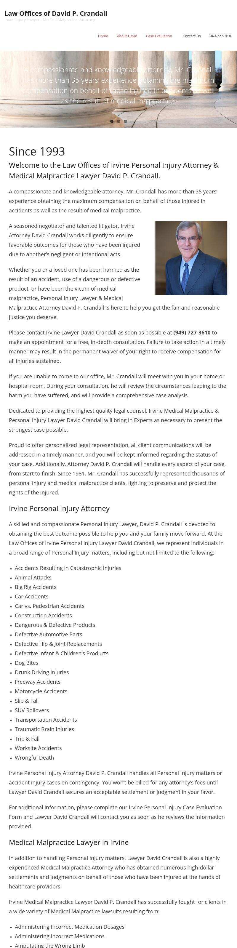 Law Offices of David P. Crandall - Laguna Hills CA Lawyers