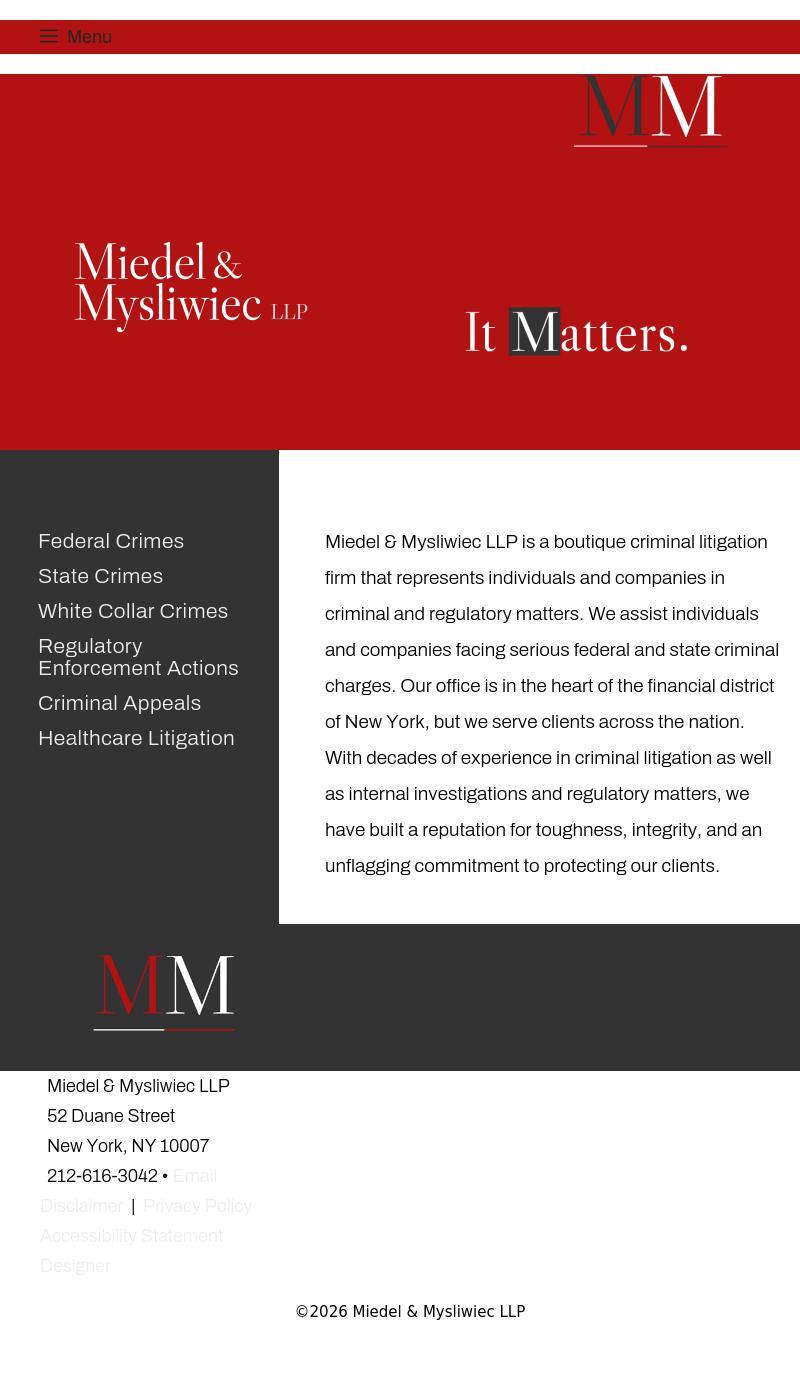 Miedel & Mysliwiec LLP - New York NY Lawyers
