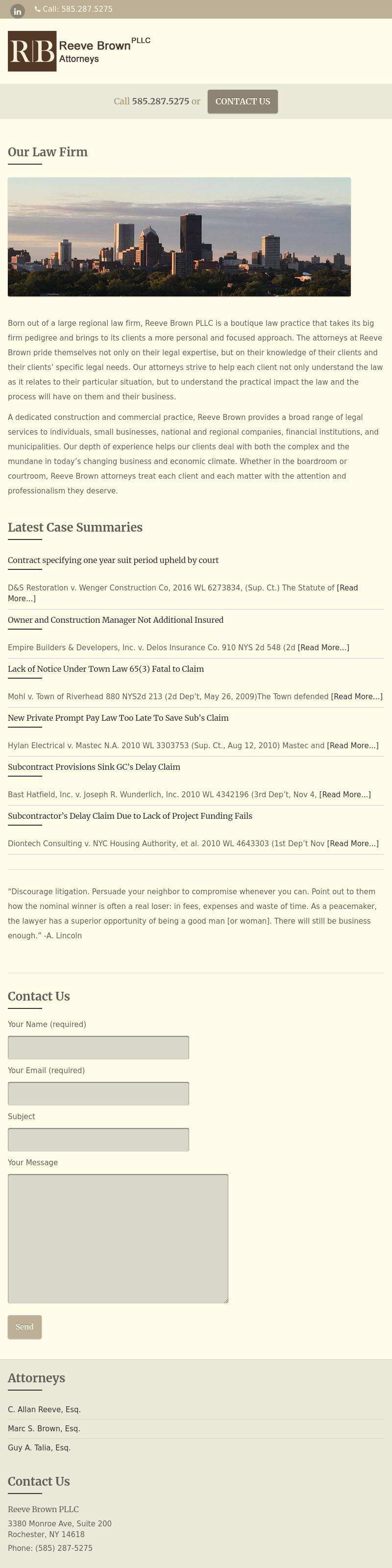 Reeve Brown PLLC - Rochester NY Lawyers
