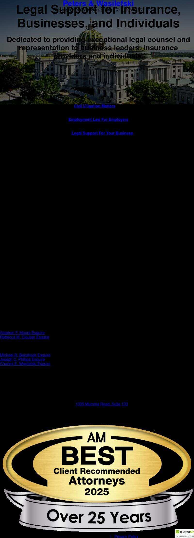 The Law Firm of Peters & Wasilefski - Harrisburg PA Lawyers