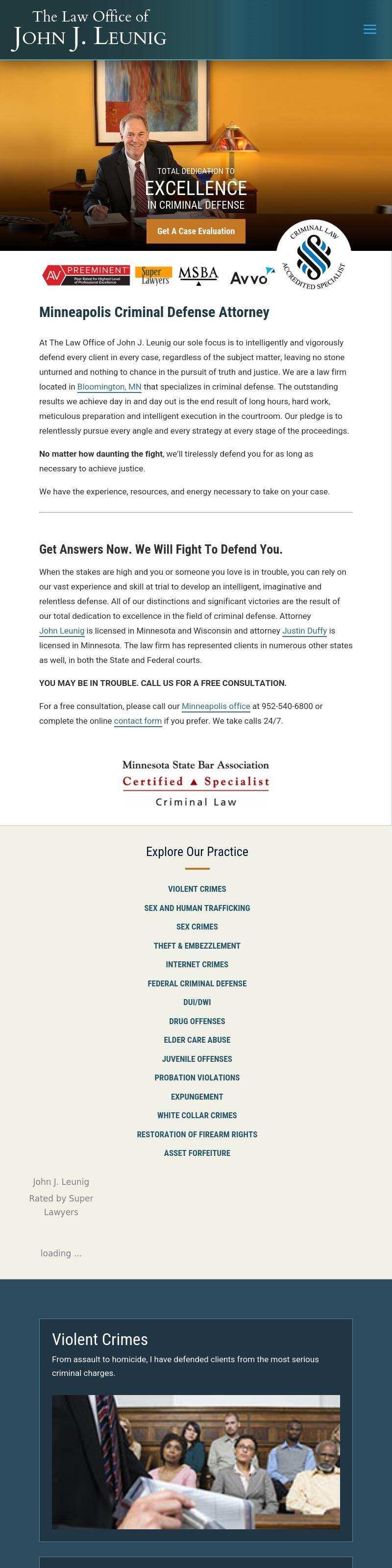 The Law Office of John J. Leunig - Bloomington MN Lawyers