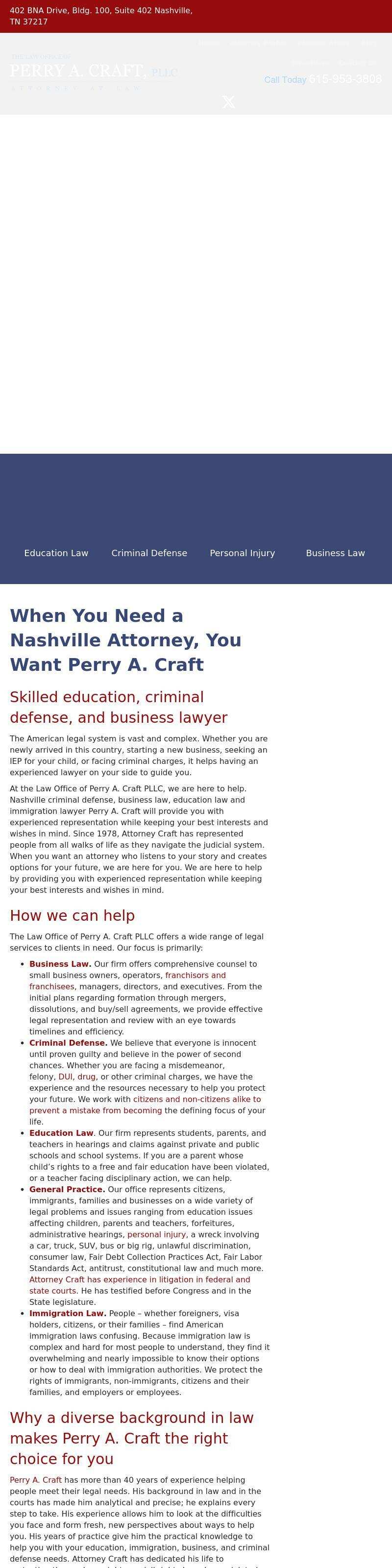 The Law Office of Perry A. Craft, PLLC - Nashville TN Lawyers